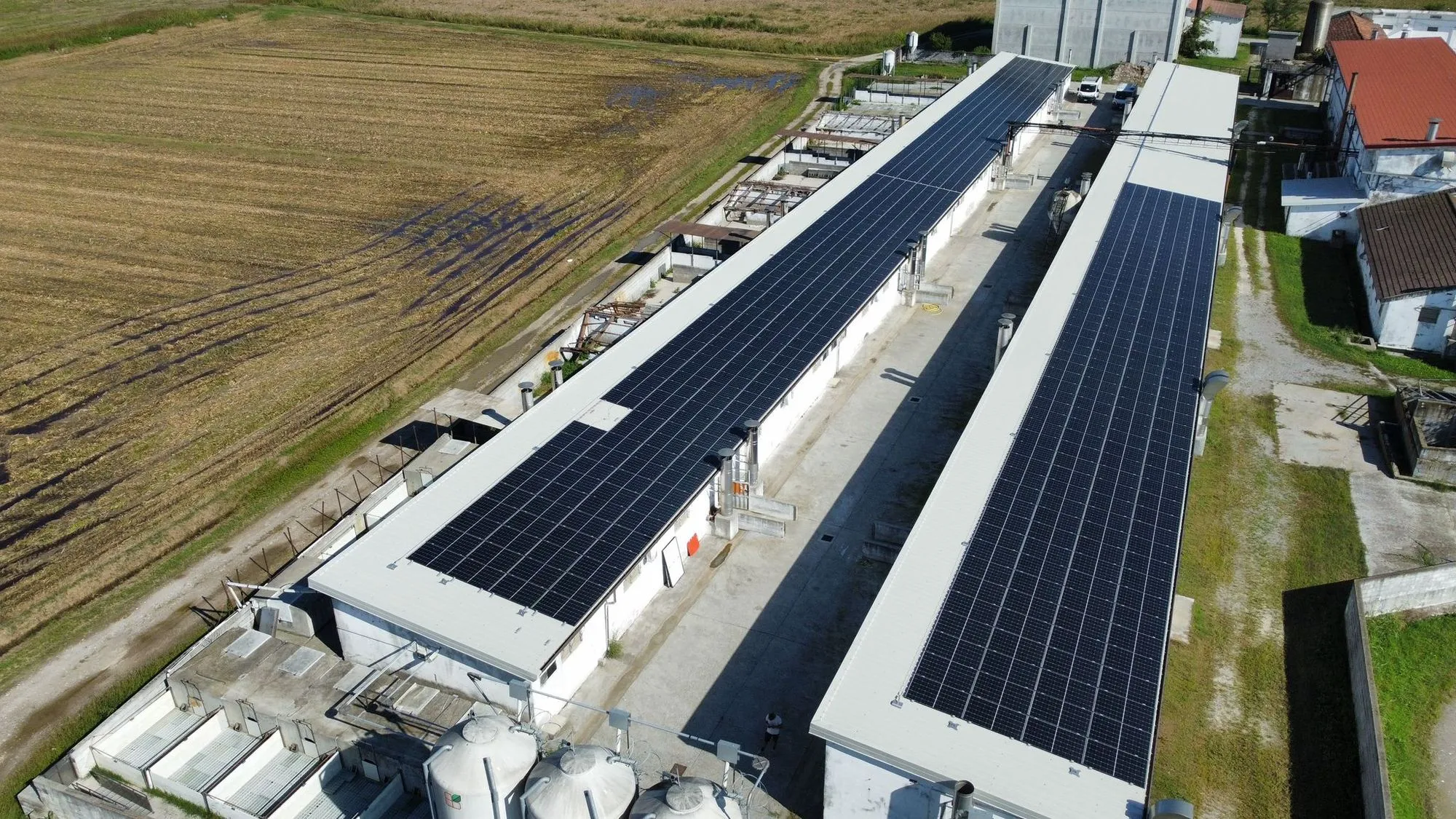 Vista aerea dell'impianto fotovoltaico CAB Energy a Gambara
