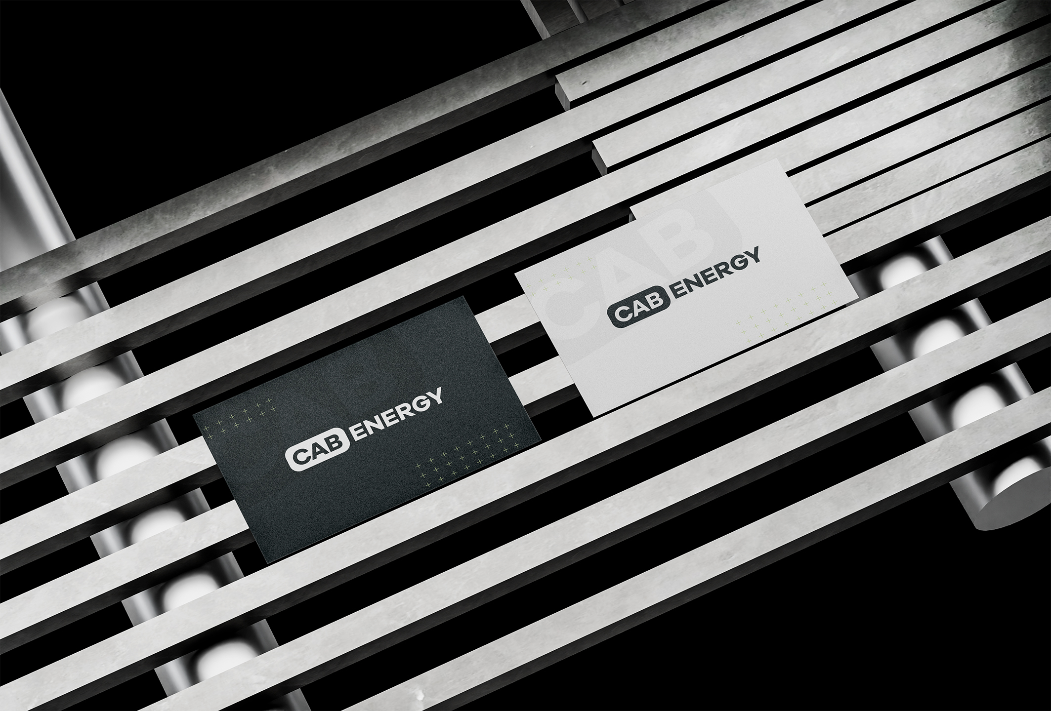 Mockup dei biglietti da visita CAB Energy