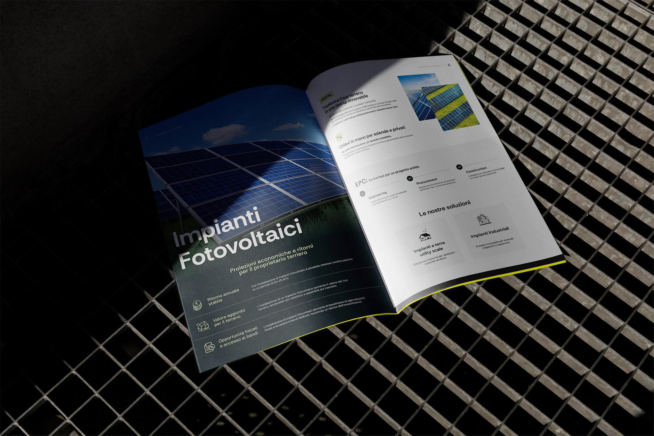 Il company profile CAB Energy aperto sulla sezione Impianti Fotovoltaici