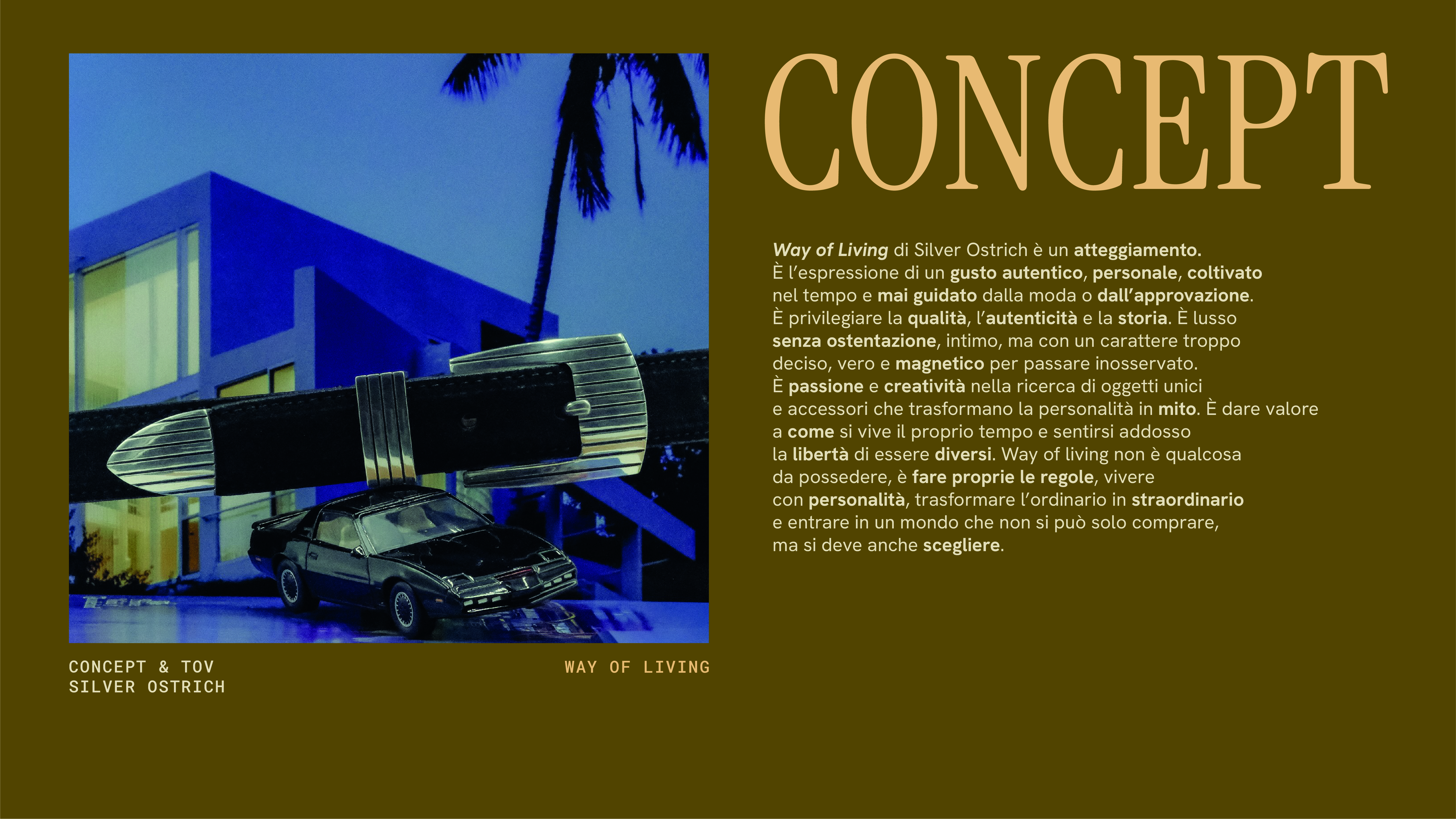 La pagina «Concept» del manifesto Way of Living di Silver Ostrich